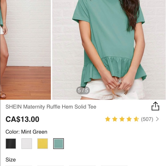 SOLD SHEIN | Maternity Ruffle Hem Tee - Picture 5 of 7